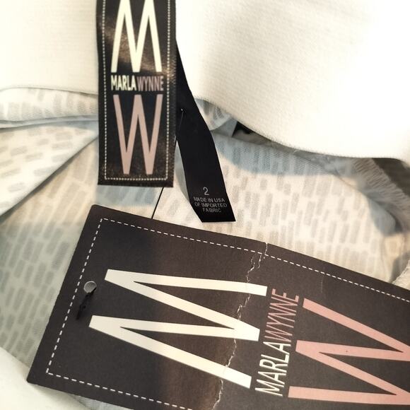 Marla Wynne Pull On Ankle Pant Gray White Stretch Straight - Picture 7 of 7